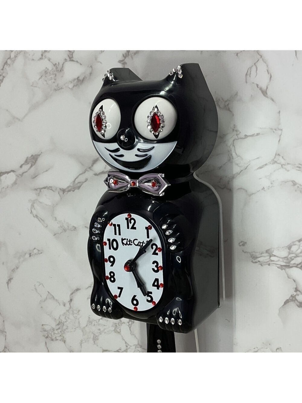 Rare Jeweled Commemorative Edition Tuxedo Kit-Cat Klock Clock OOAK - Picture 6 of 7
